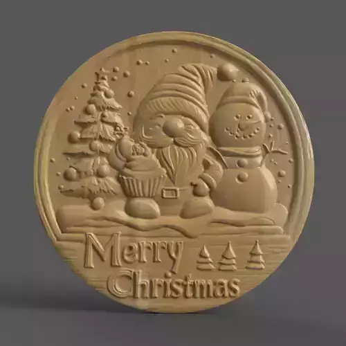 merry Christmas Ornament Tree - Wall Art - clock - Keychain 3D print model