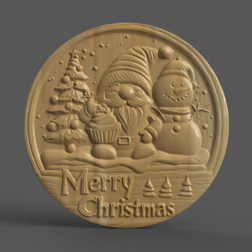 merry Christmas Ornament Tree - Wall Art - clock - Keychain 3D print model_0