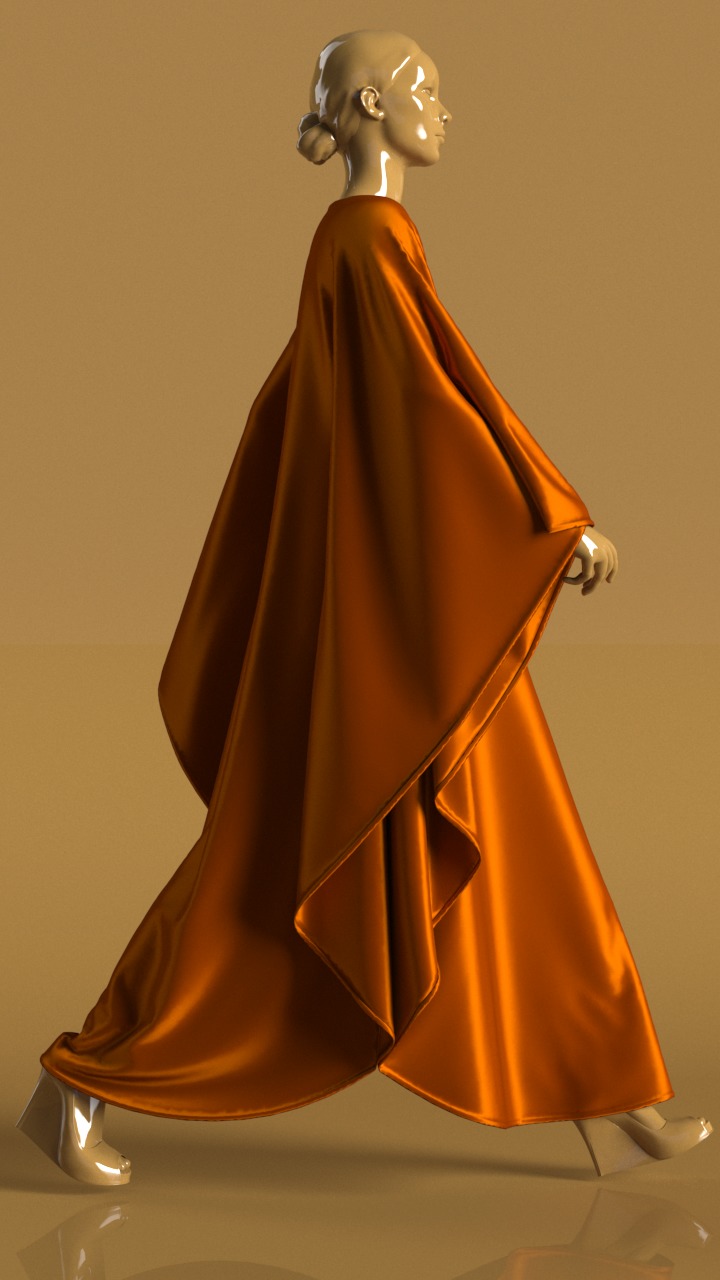Butterfly Abaya Walk Cycle 3D model_8
