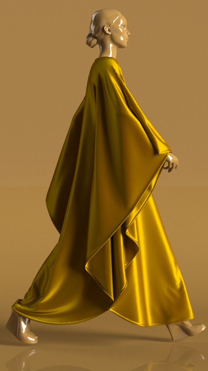 Butterfly Abaya Walk Cycle 3D model_5