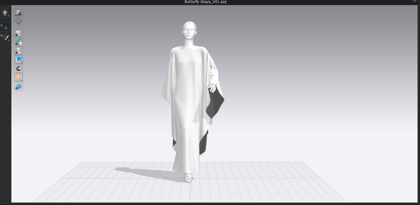 Butterfly Abaya Walk Cycle 3D model_12
