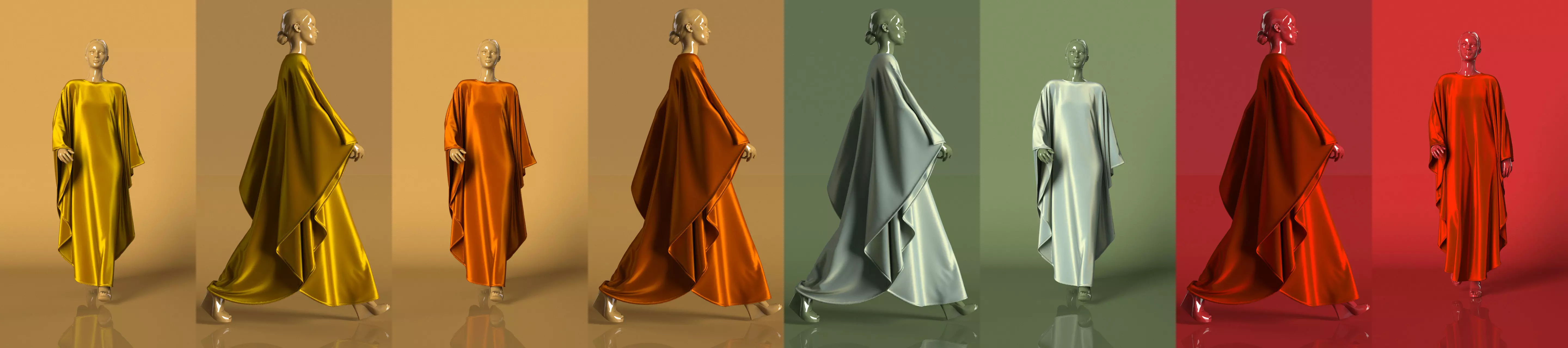 Butterfly Abaya Walk Cycle 3D model_0