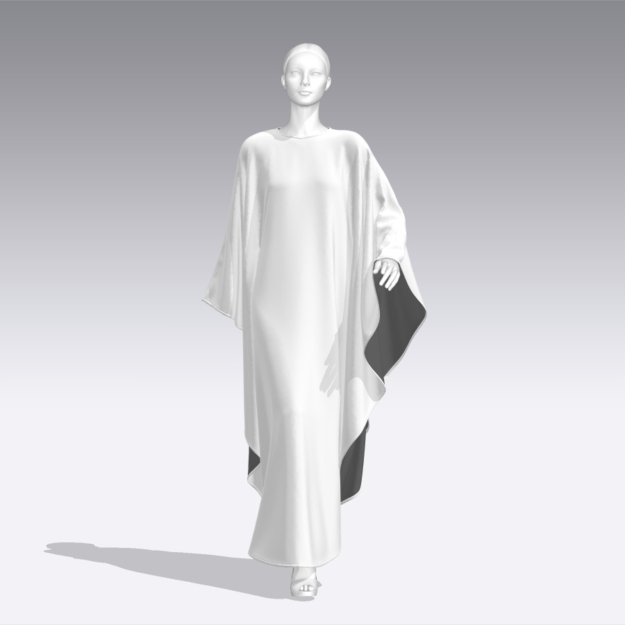 Butterfly Abaya Walk Cycle 3D model_13