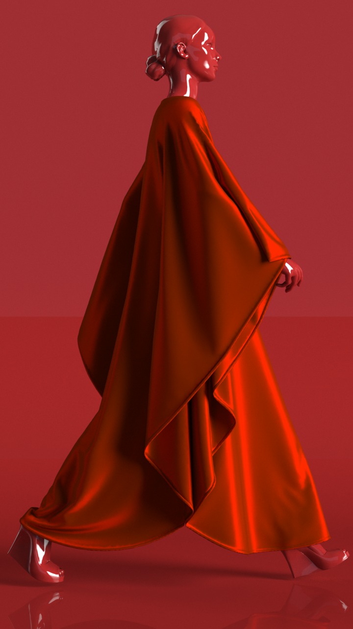 Butterfly Abaya Walk Cycle 3D model_3