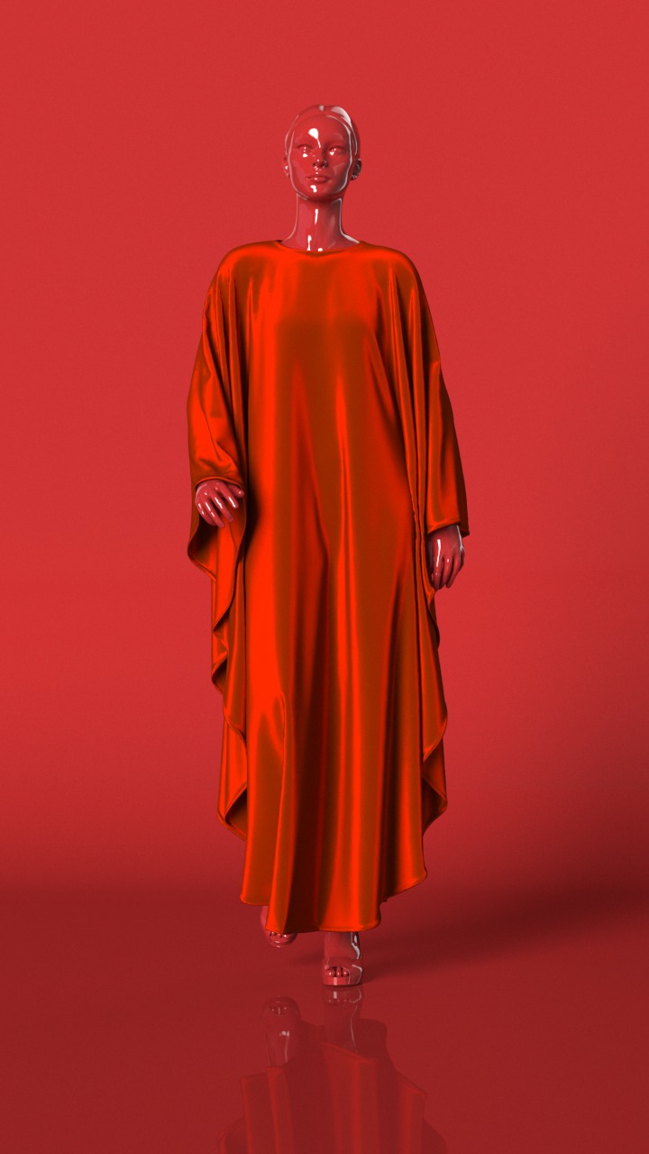 Butterfly Abaya Walk Cycle 3D model_2