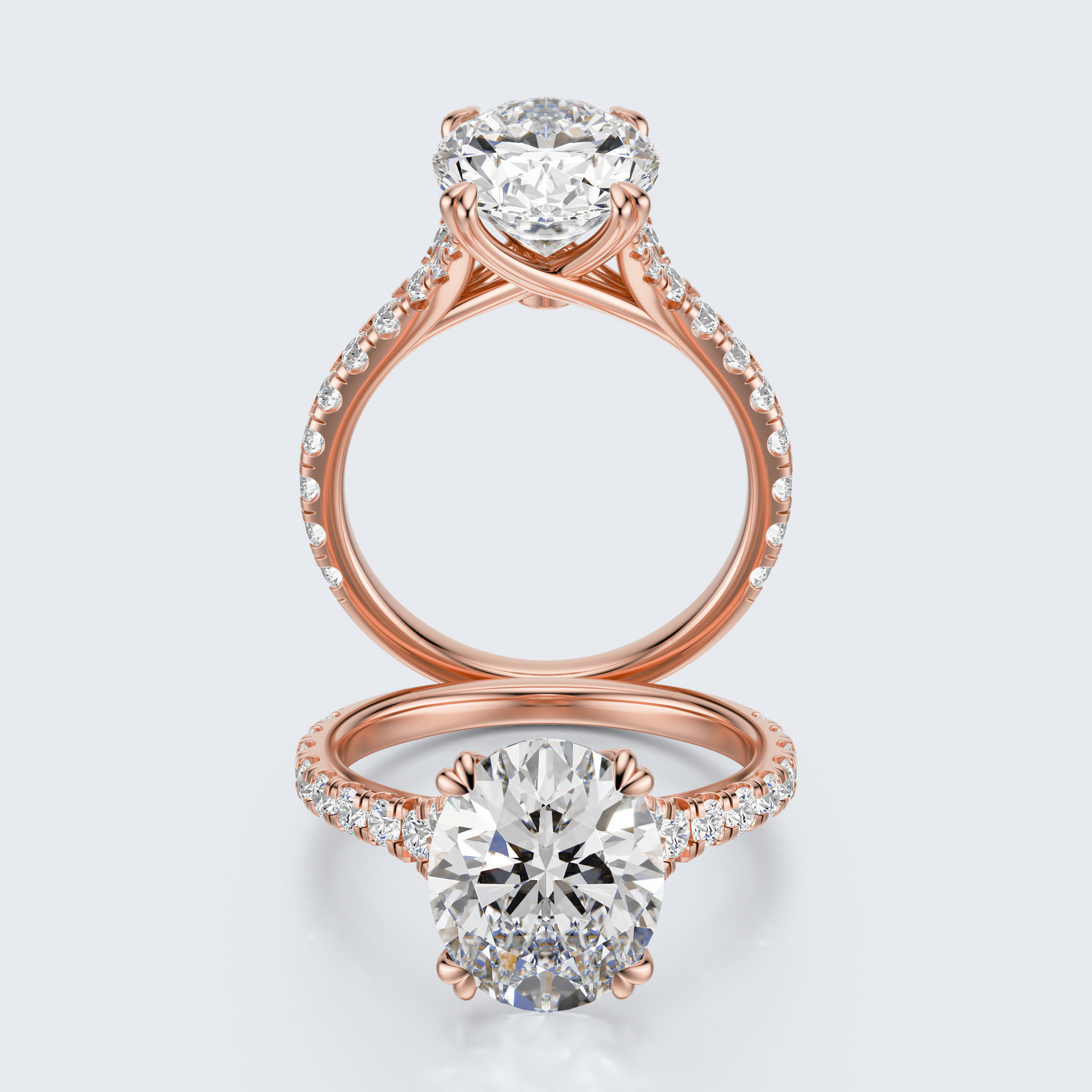 Oval cut engagement ring 3D print model_9