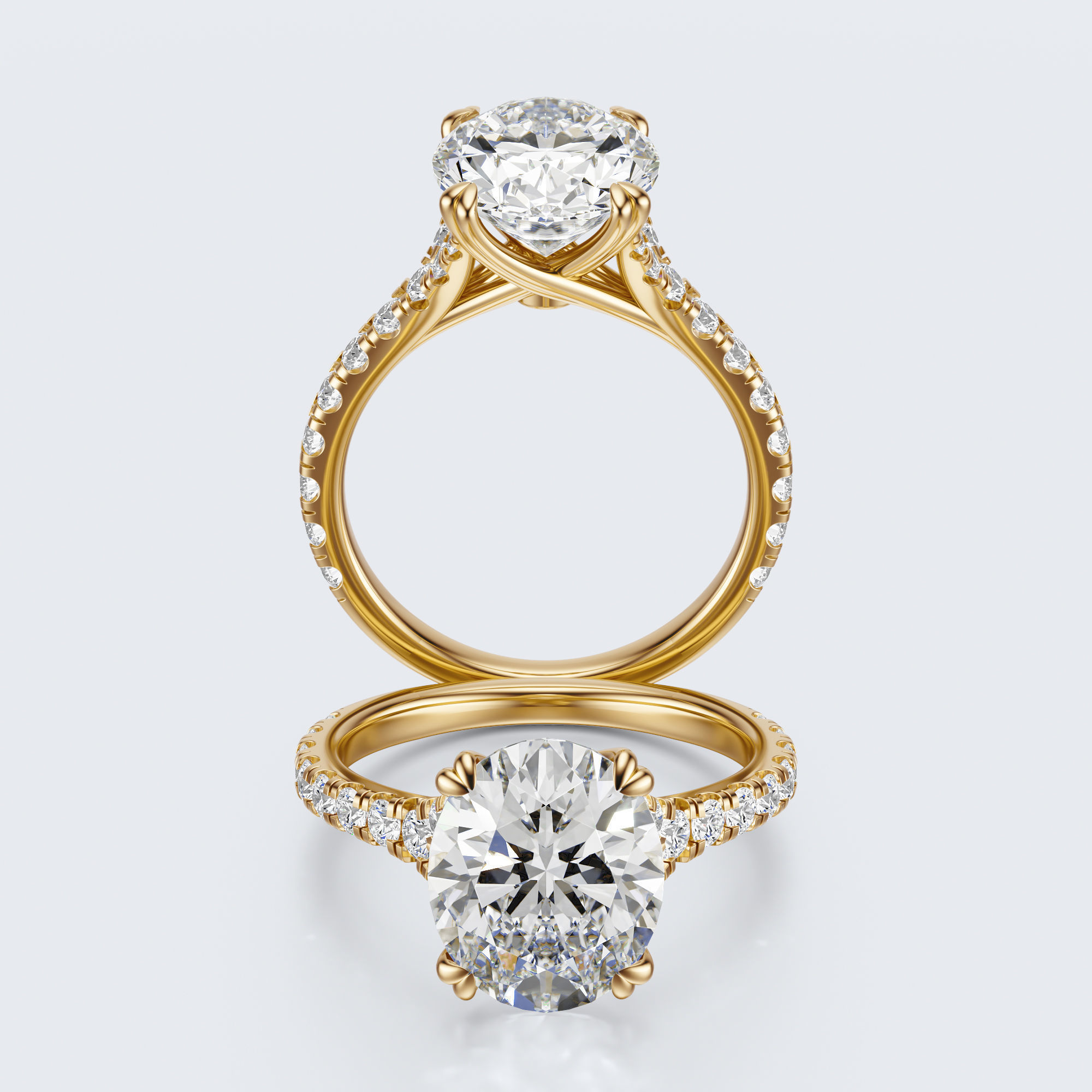 Oval cut engagement ring 3D print model_21