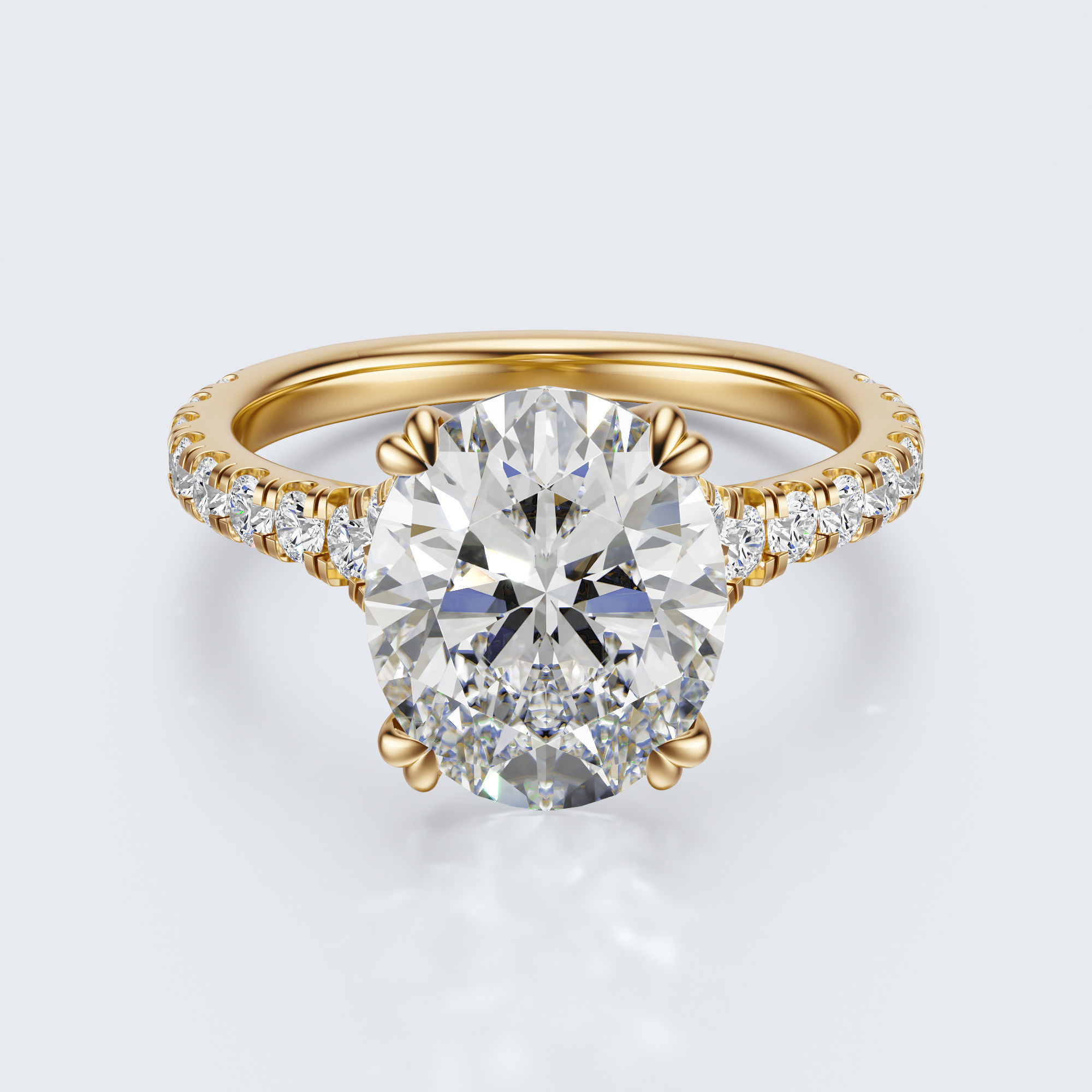 Oval cut engagement ring 3D print model_22