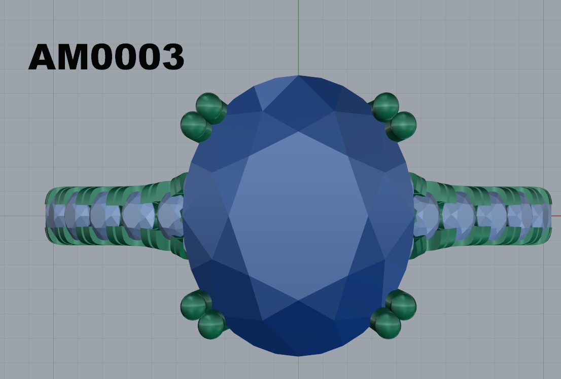 Oval cut engagement ring 3D print model_2