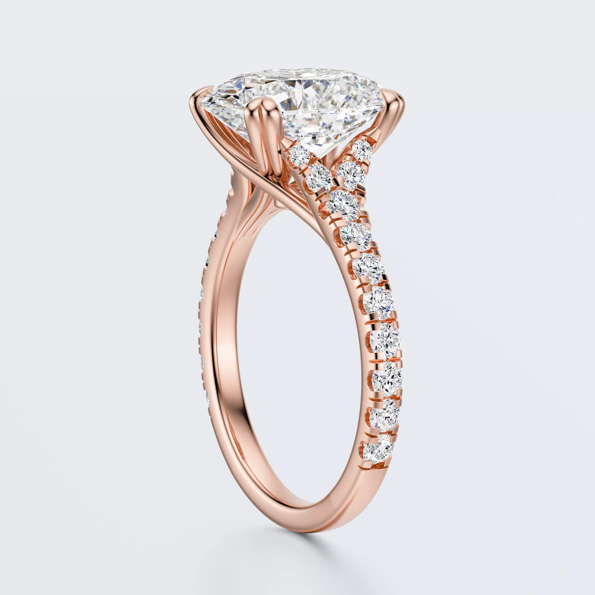 Oval cut engagement ring 3D print model_0