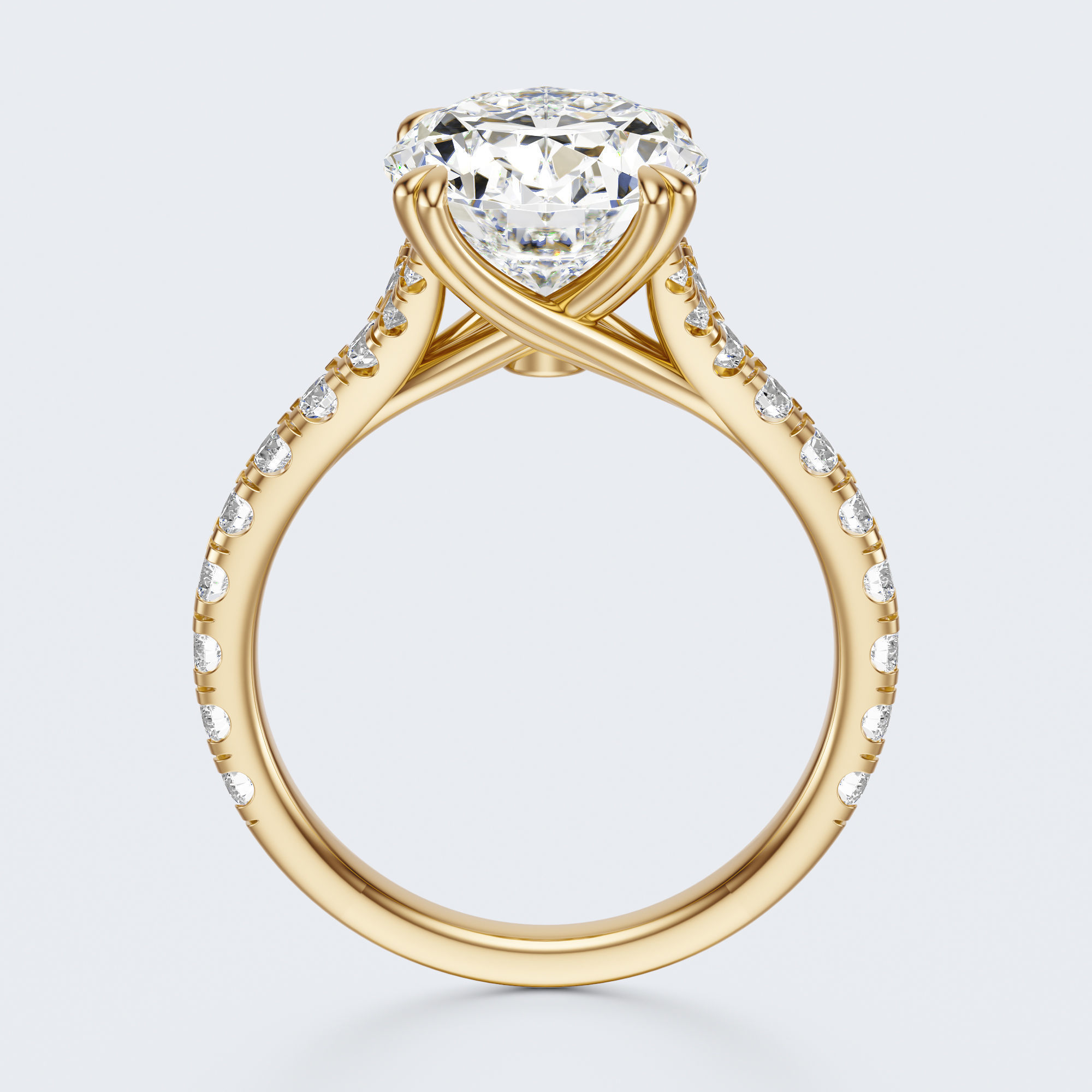 Oval cut engagement ring 3D print model_18
