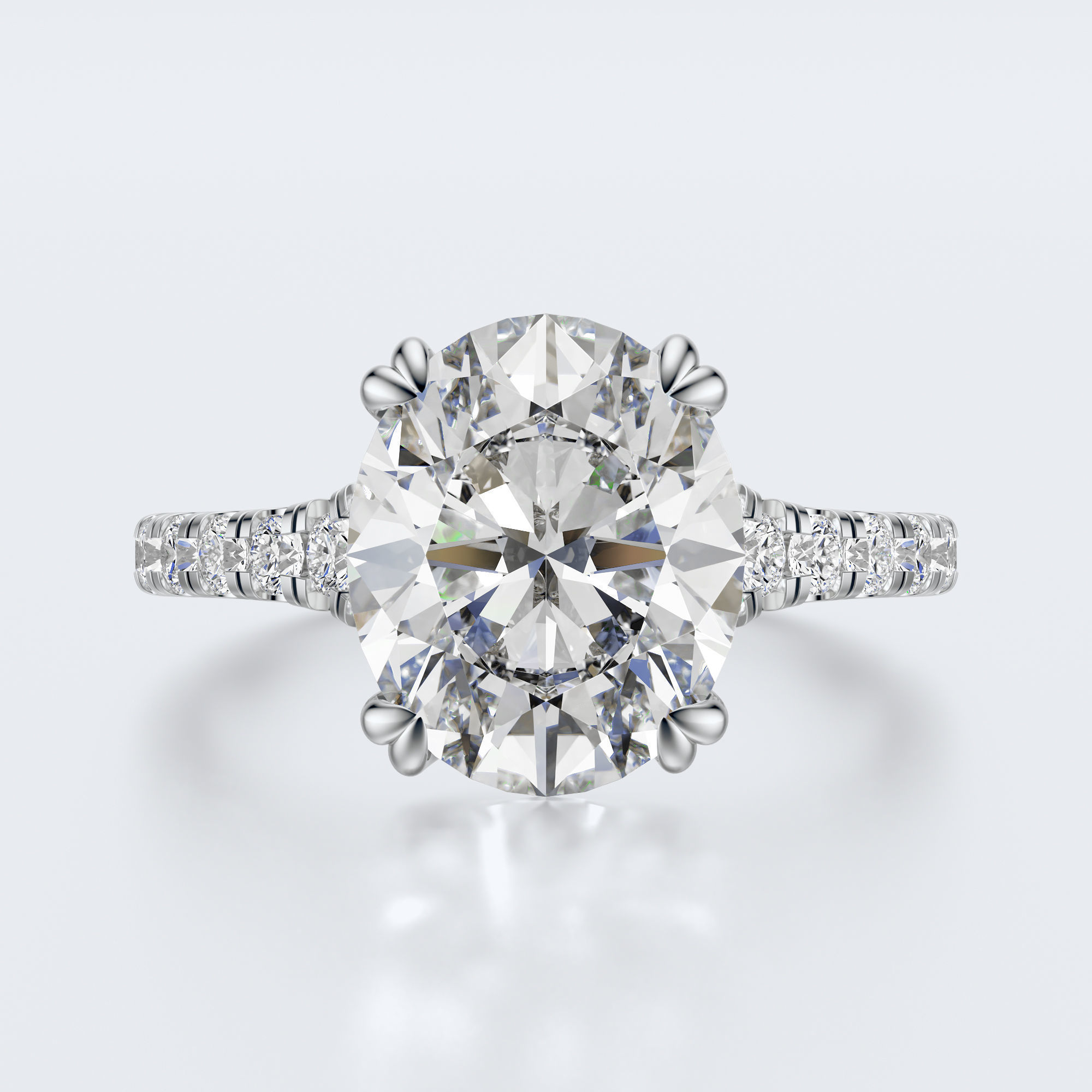 Oval cut engagement ring 3D print model_14