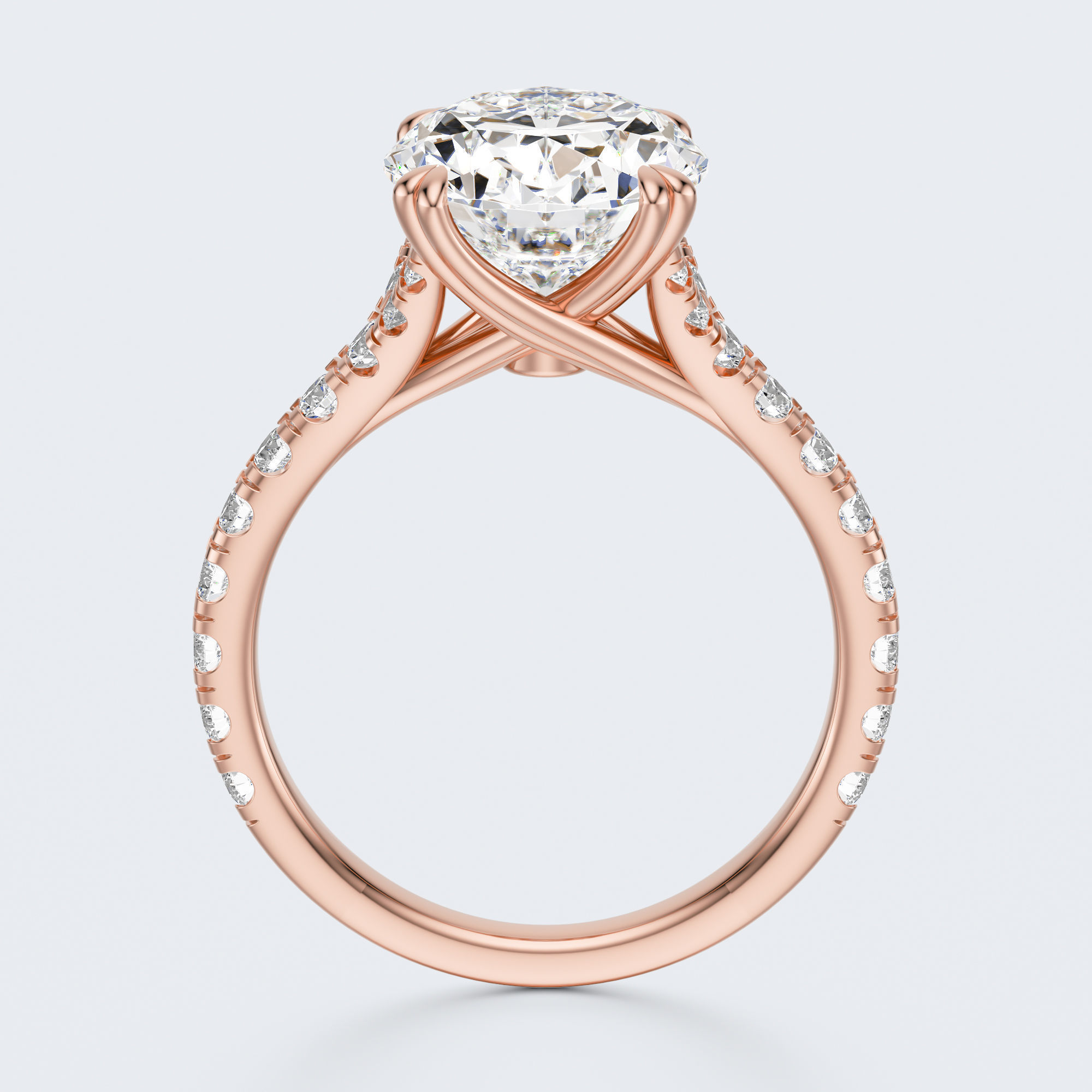 Oval cut engagement ring 3D print model_6