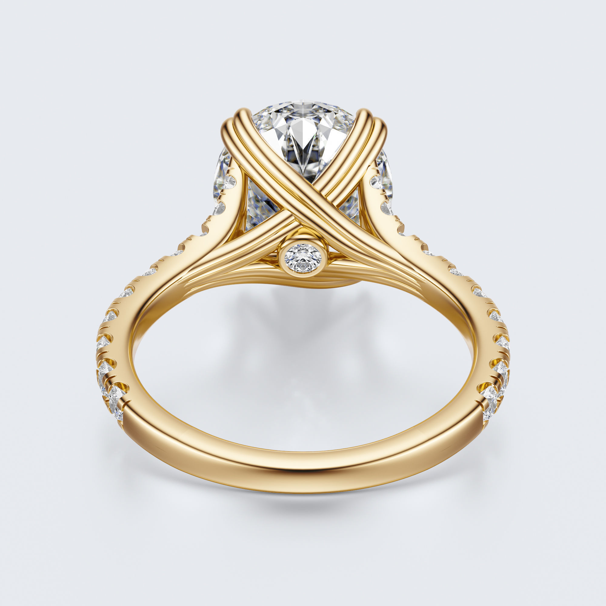 Oval cut engagement ring 3D print model_17