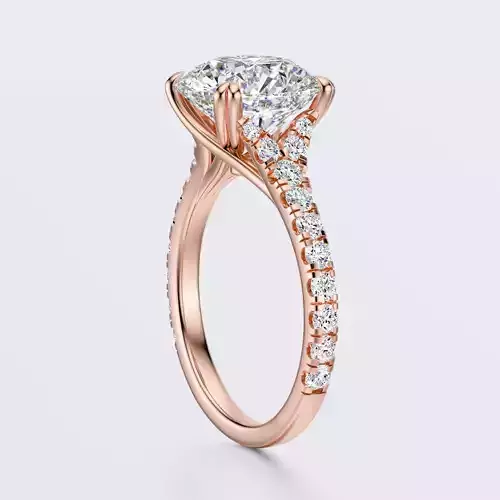 Round cut engagement Ring 3D print model