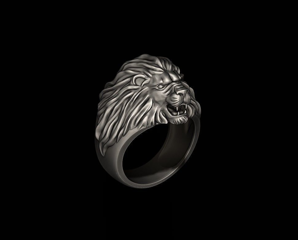 Humble lion ring 3D print model_2