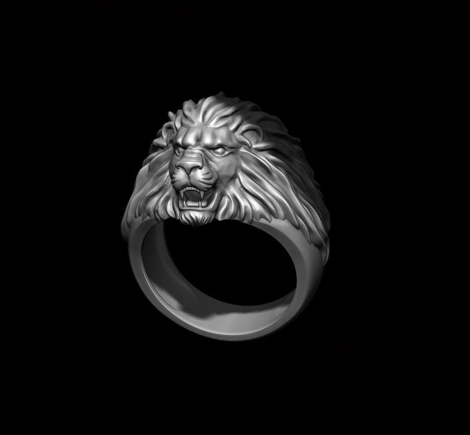 Humble lion ring 3D print model_6