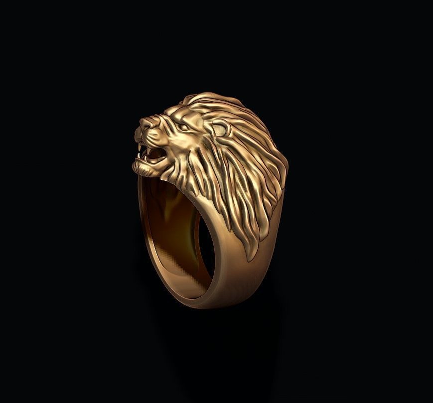 Humble lion ring 3D print model_8