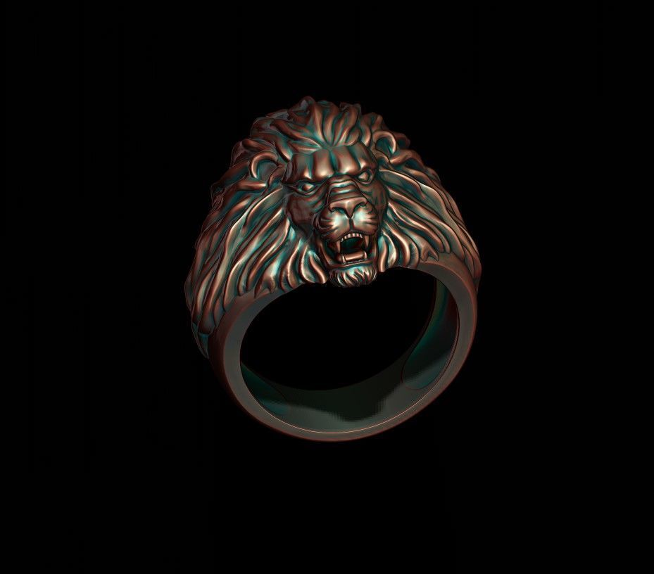 Humble lion ring 3D print model_3