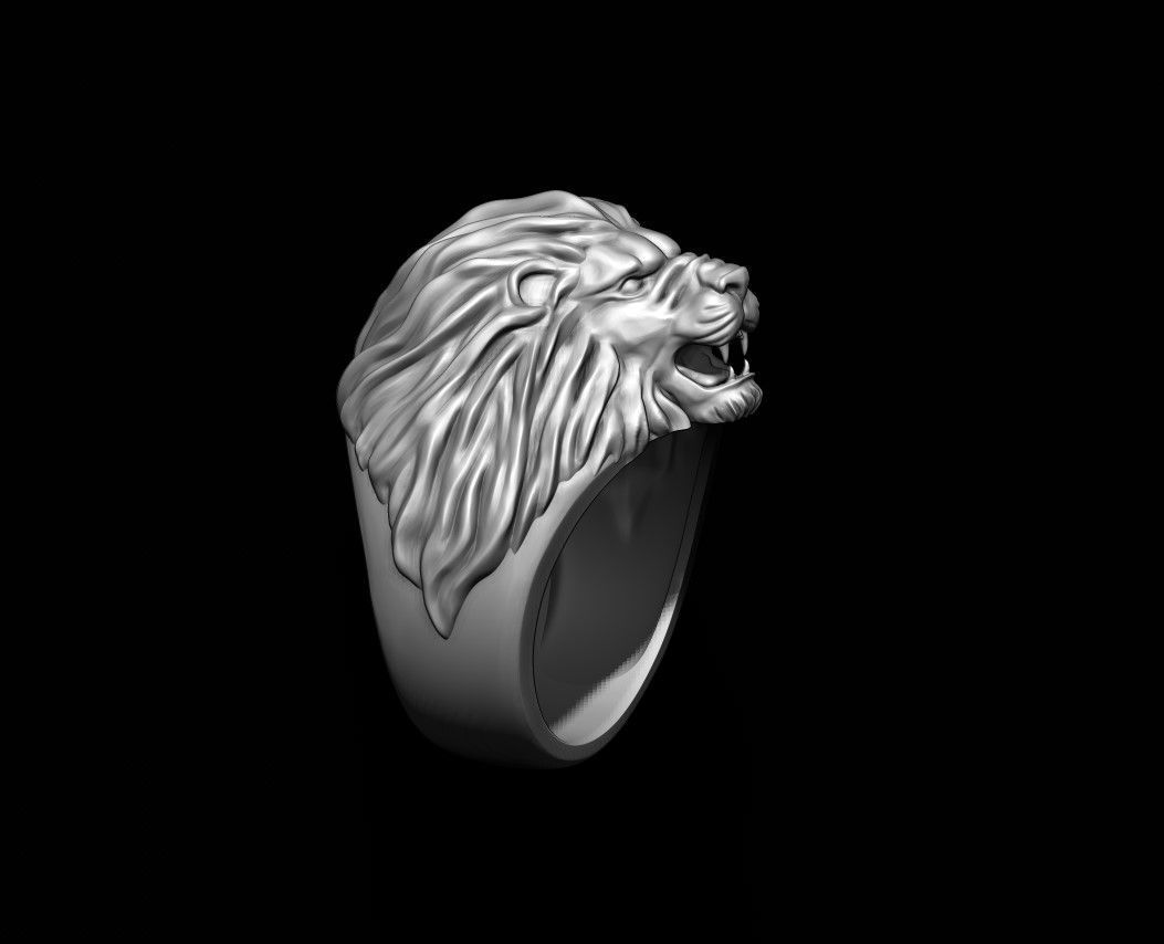 Humble lion ring 3D print model_5