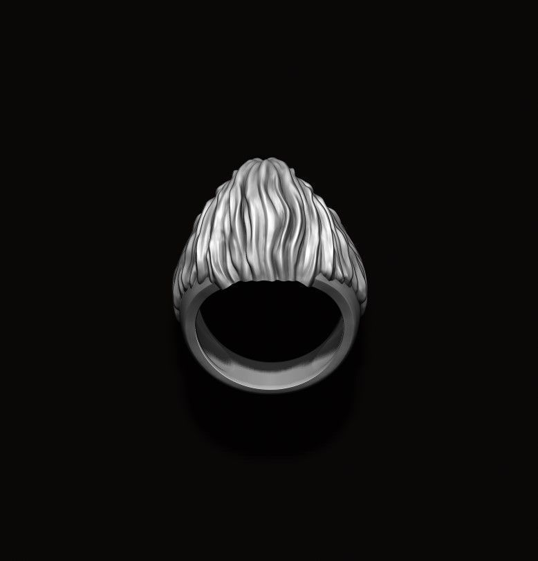 Humble lion ring 3D print model_7
