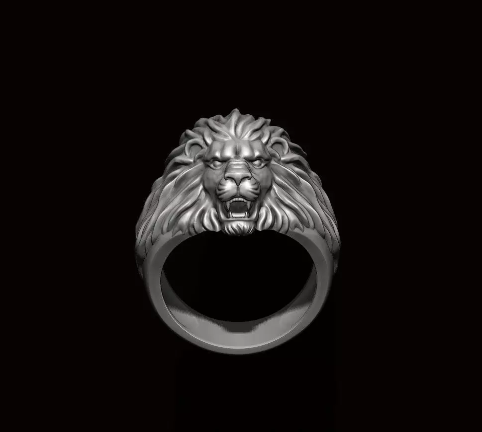Humble lion ring 3D print model_0