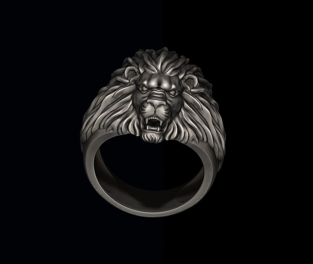 Humble lion ring 3D print model_9