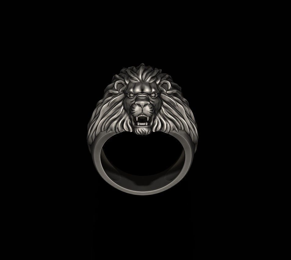 Humble lion ring 3D print model_1
