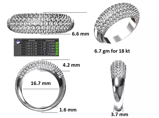 Bridal  design diamond engagement ring for women 3D model
