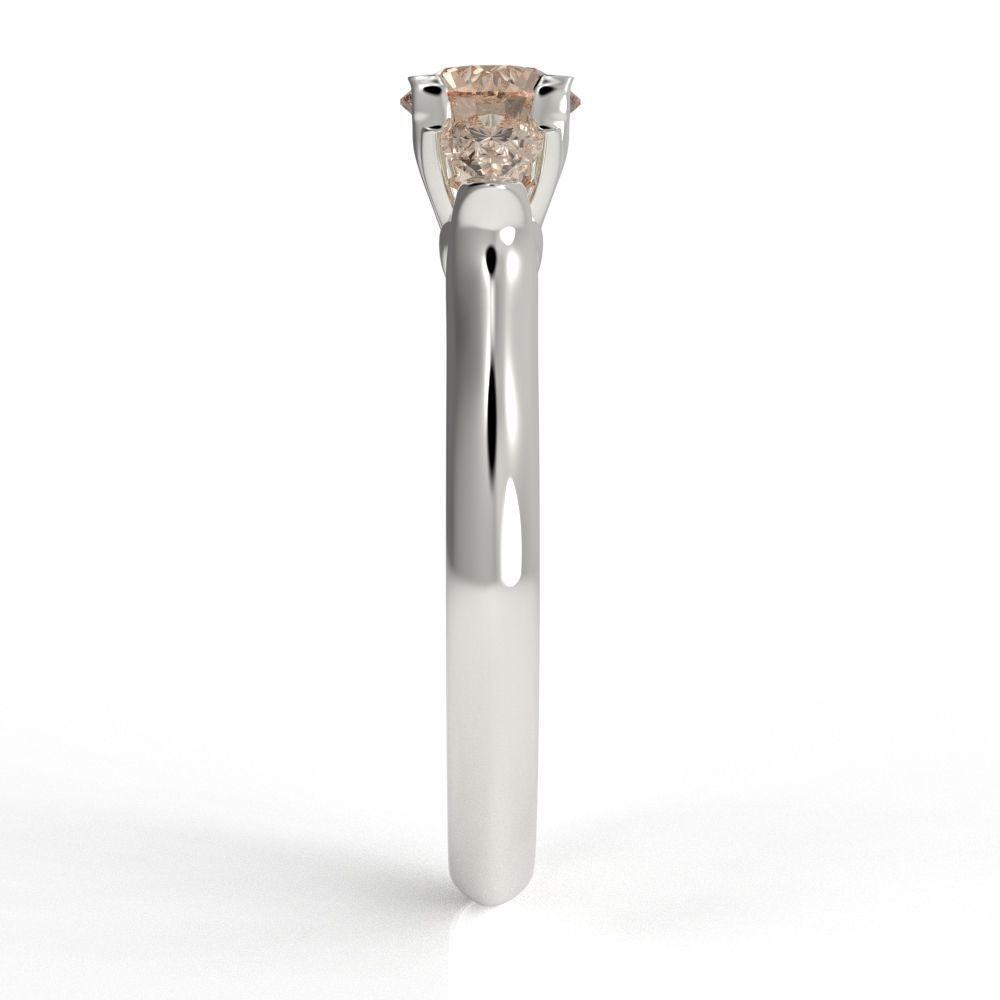 Pear and Round cut engagement ring 3D print model_31