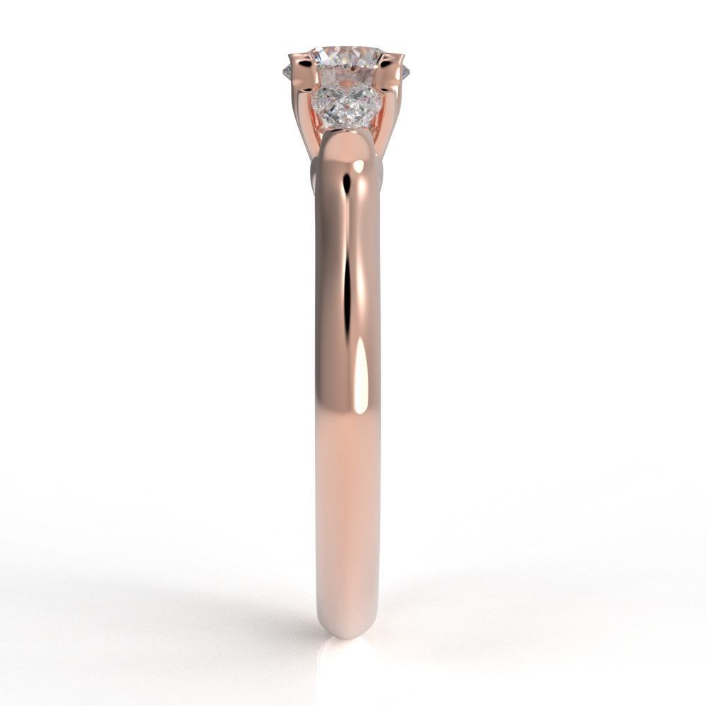 Pear and Round cut engagement ring 3D print model_18