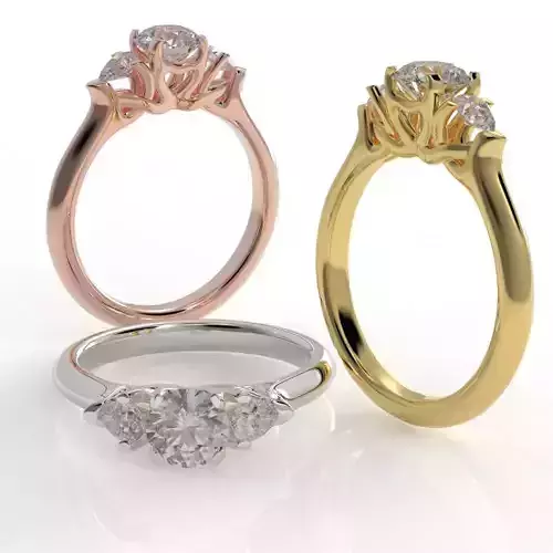 Pear and Round cut engagement ring