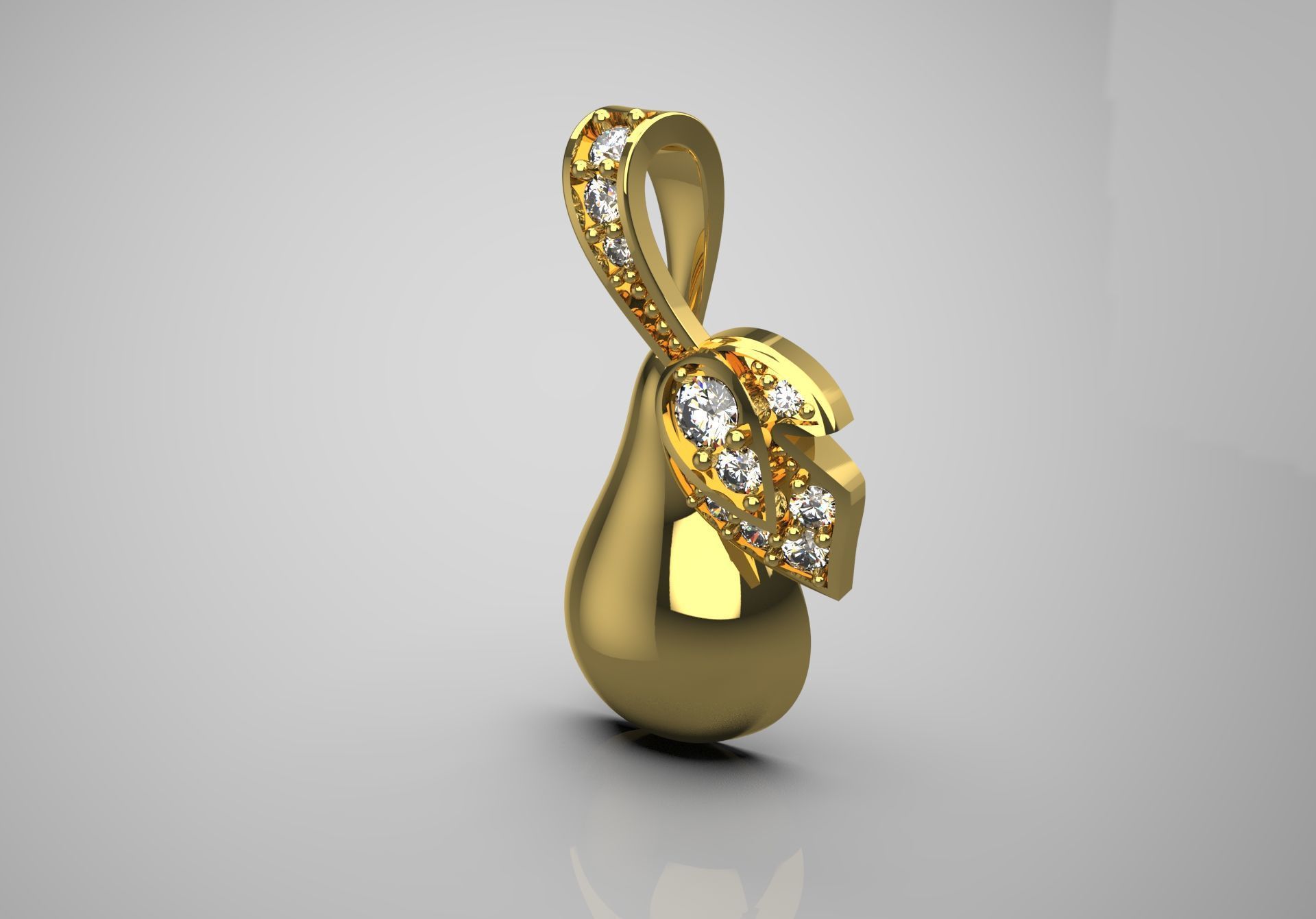 pear jewellery pendant jp0166 3D print model_1