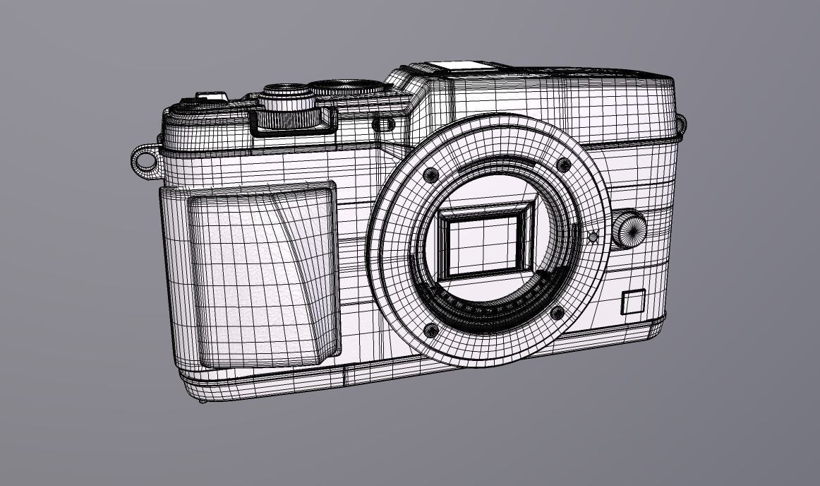 Olympus E P5 16 1MP Compact System Camera Low-poly 3D model_12