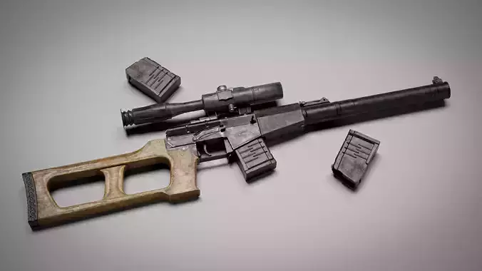 VSS Vintorez Gameready Low-poly 3D model