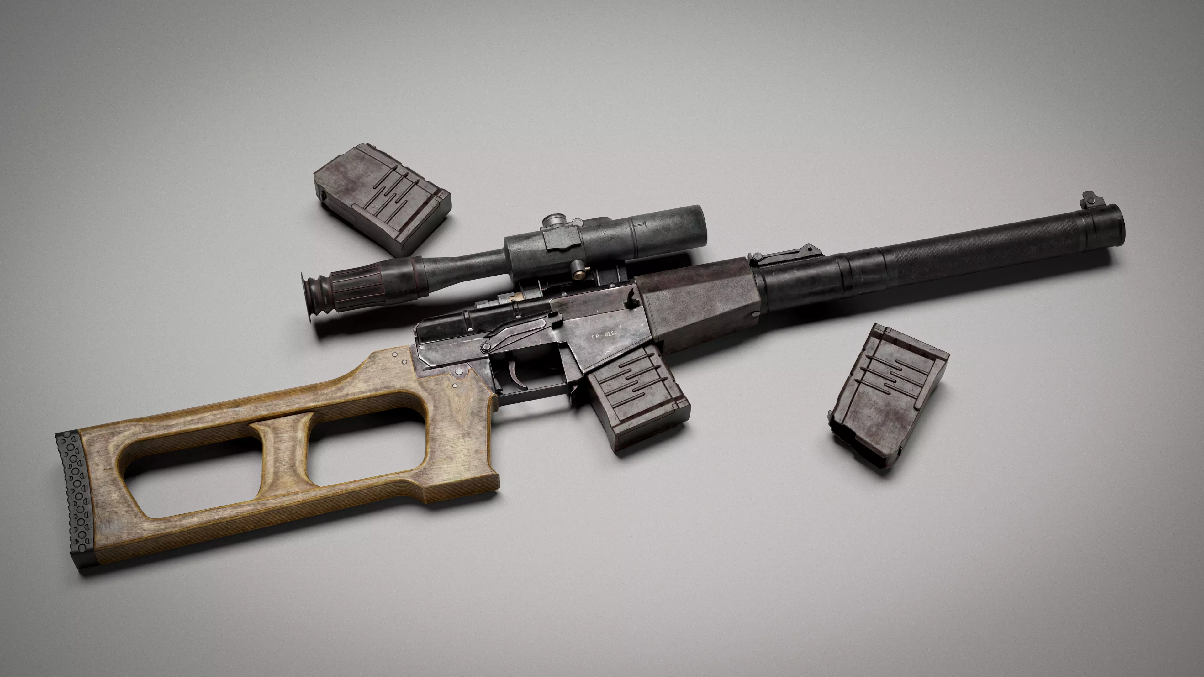 VSS Vintorez Gameready Low-poly 3D model_0