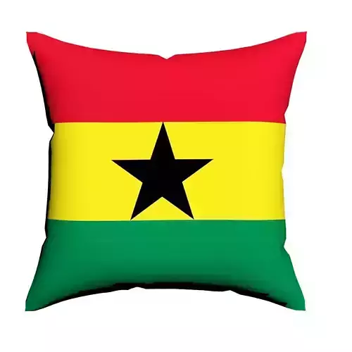Ghana Flag on luxury square cotton Pillow