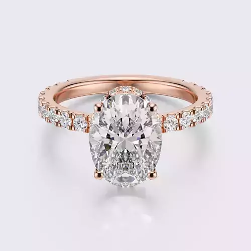 Oval cut engagement Ring 3D print model