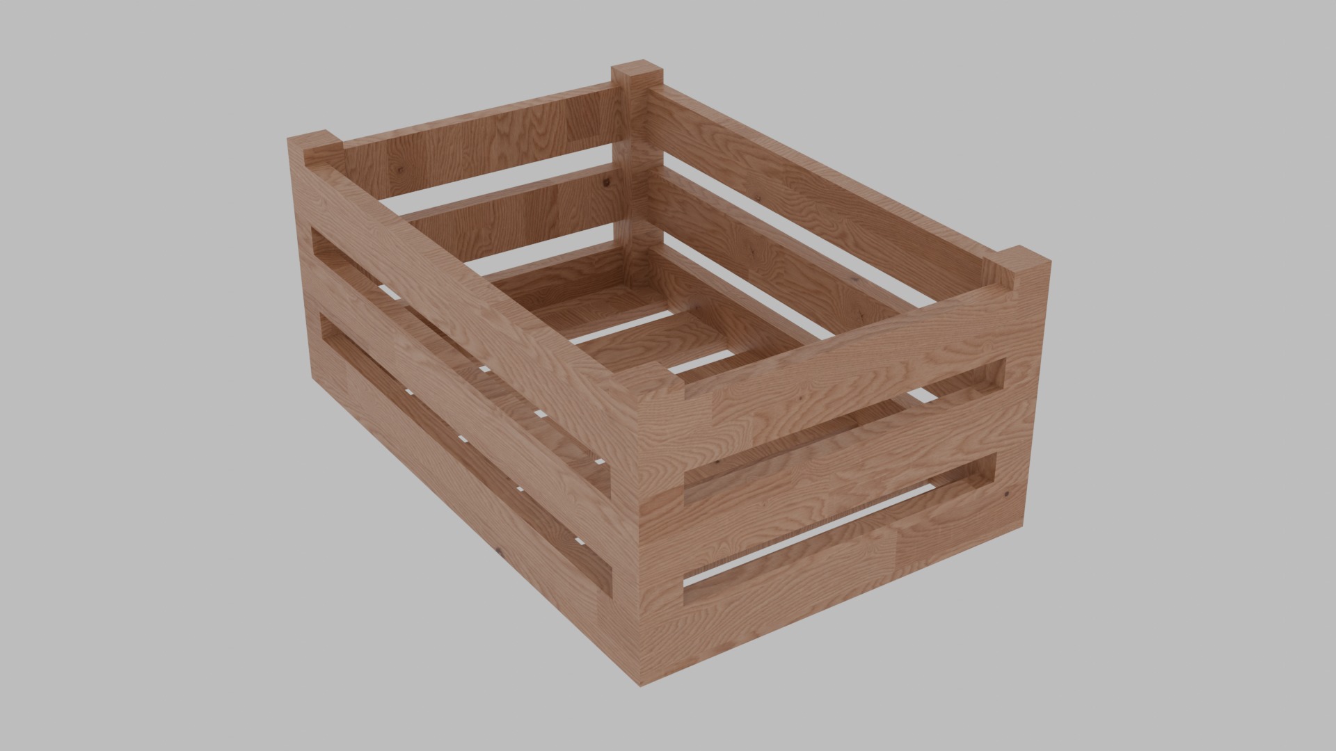 wooden box  Low-poly 3D model_2