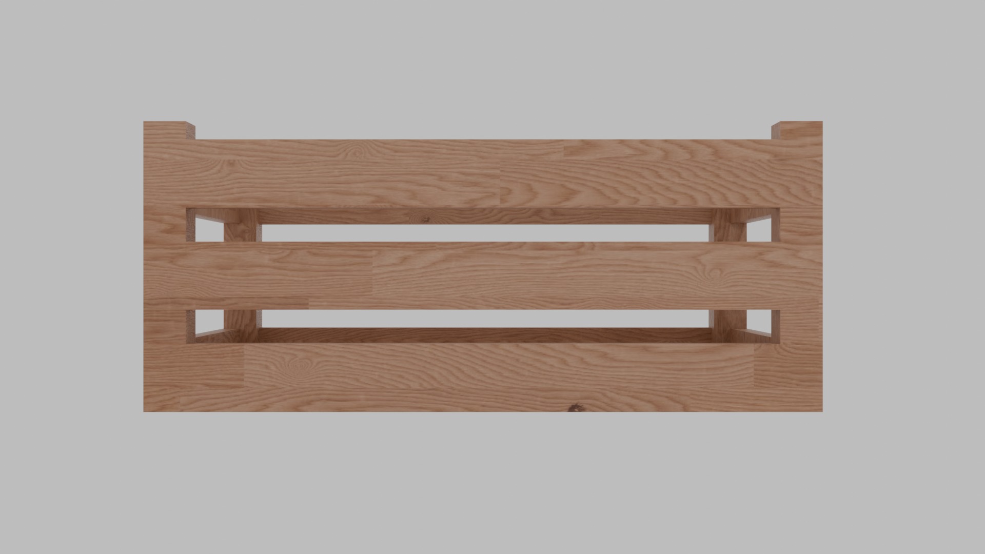 wooden box  Low-poly 3D model_3