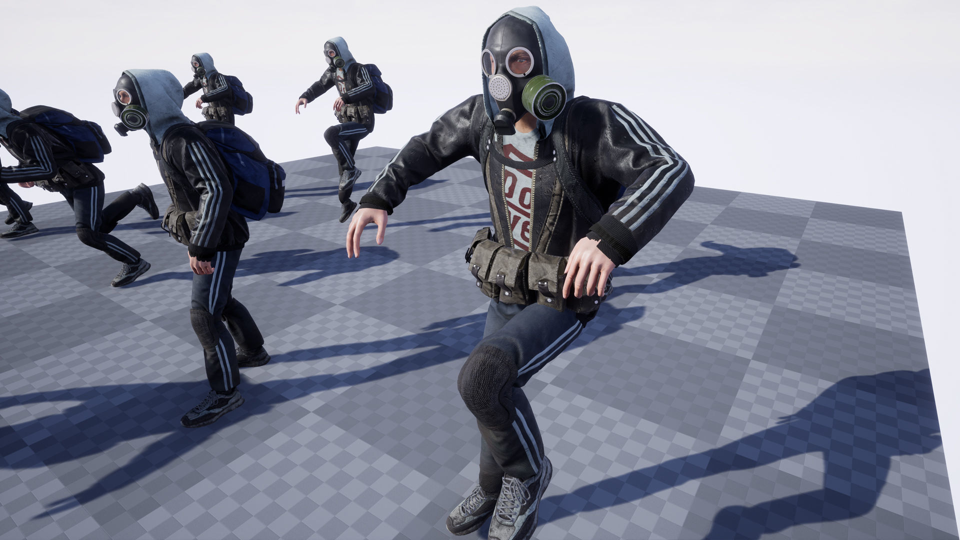 Post apocalyptic survivor 5 Game ready low poly character Low-poly 3D model_21