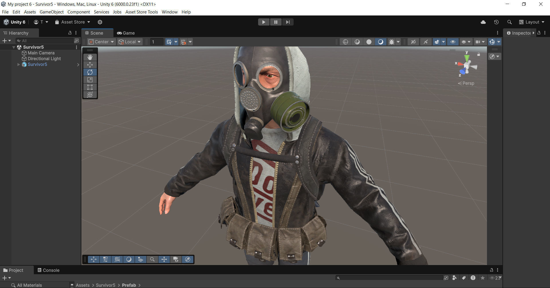 Post apocalyptic survivor 5 Game ready low poly character Low-poly 3D model_27