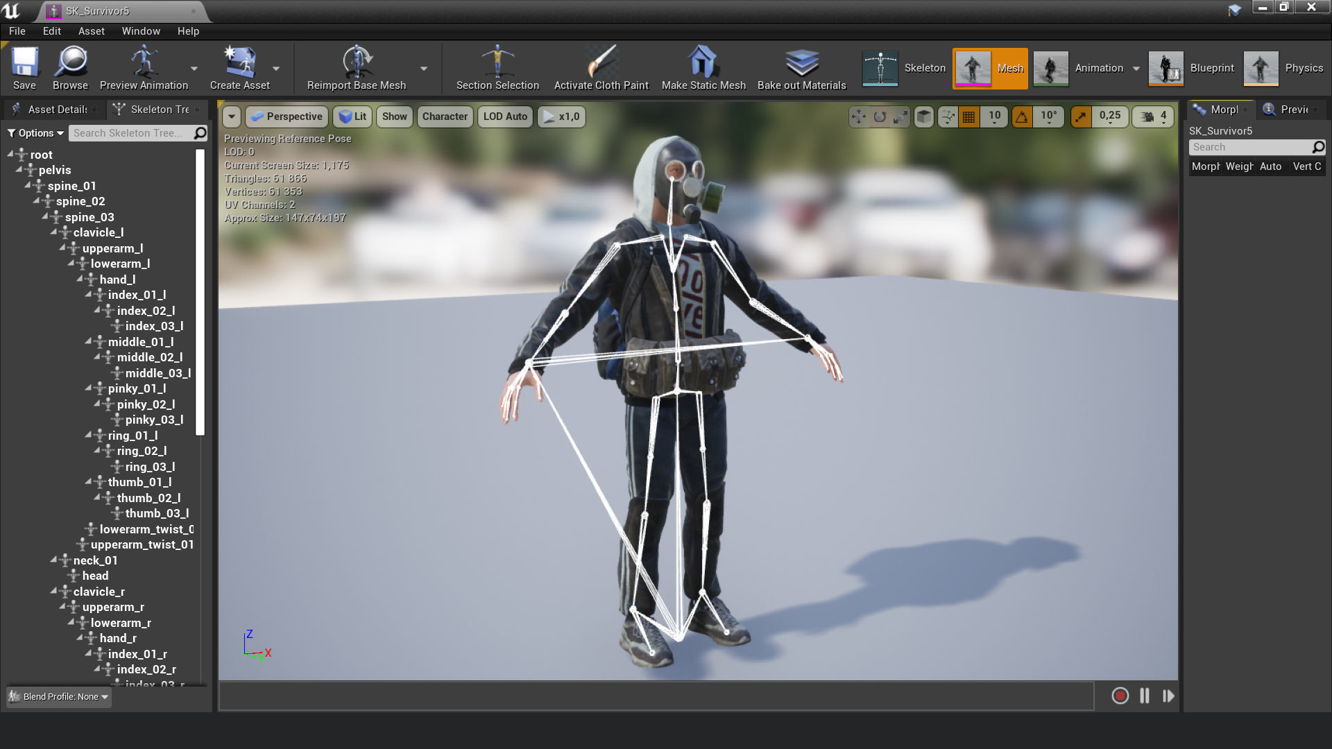 Post apocalyptic survivor 5 Game ready low poly character Low-poly 3D model_10