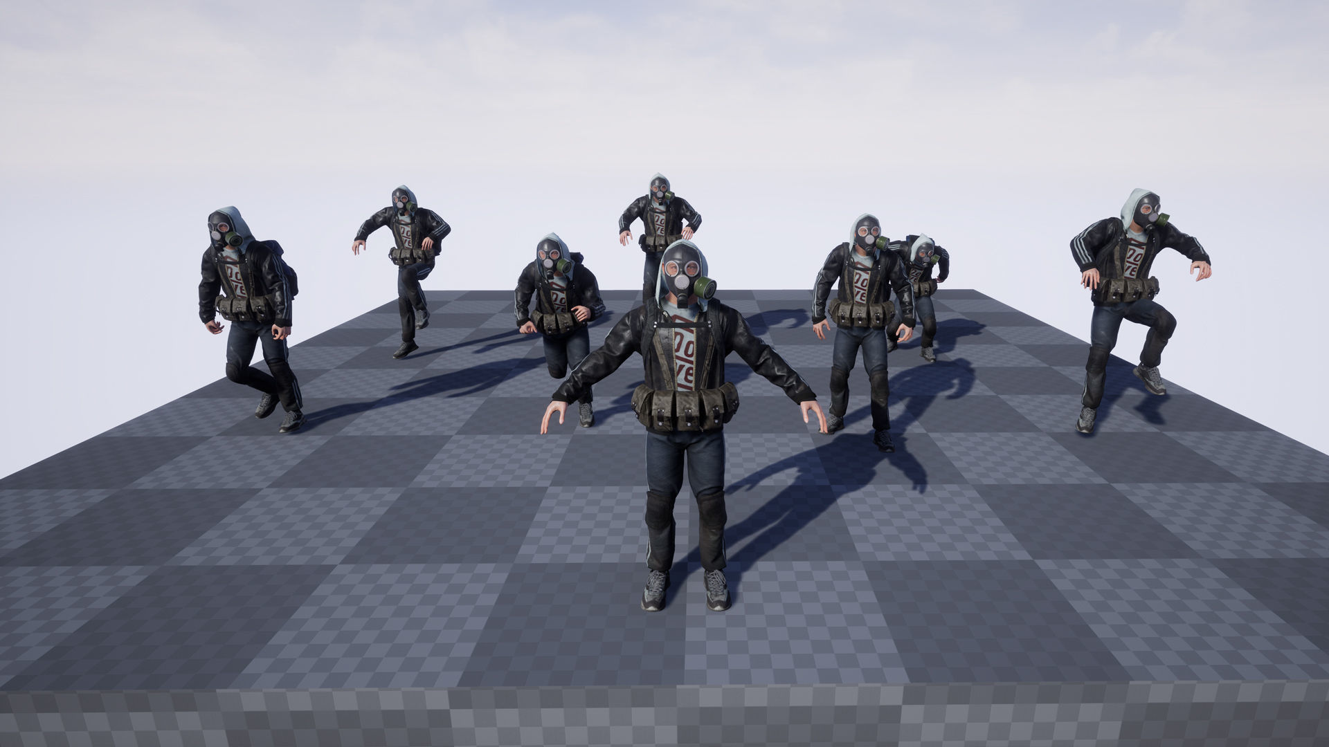 Post apocalyptic survivor 5 Game ready low poly character Low-poly 3D model_22