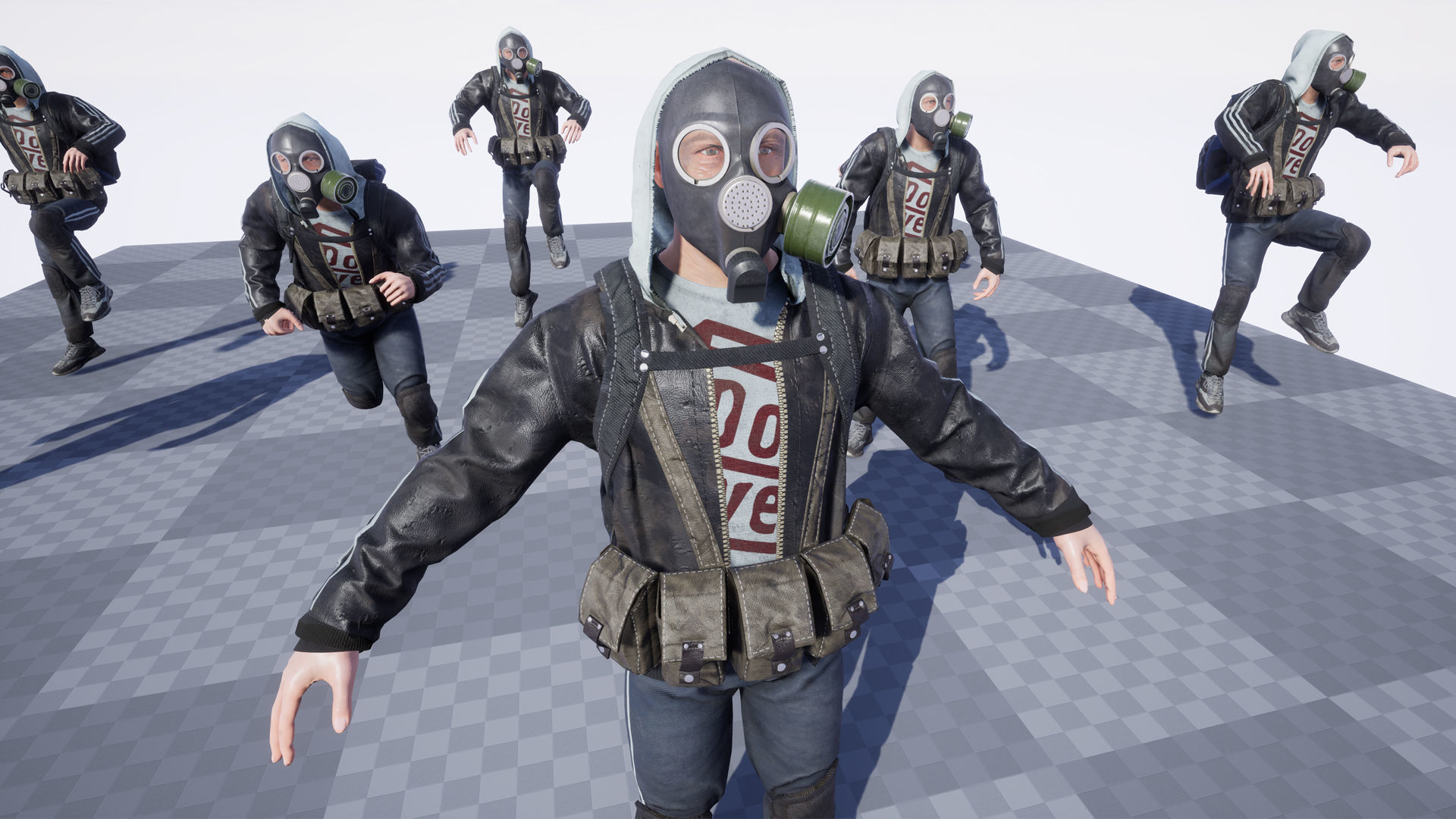 Post apocalyptic survivor 5 Game ready low poly character Low-poly 3D model_11