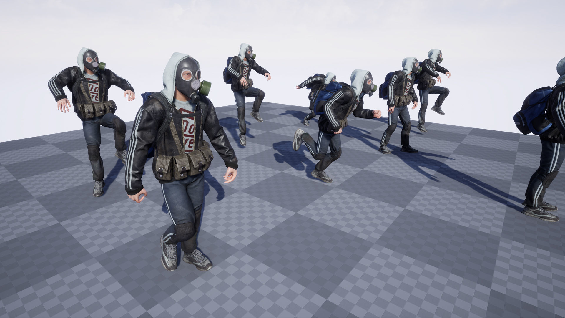 Post apocalyptic survivor 5 Game ready low poly character Low-poly 3D model_19