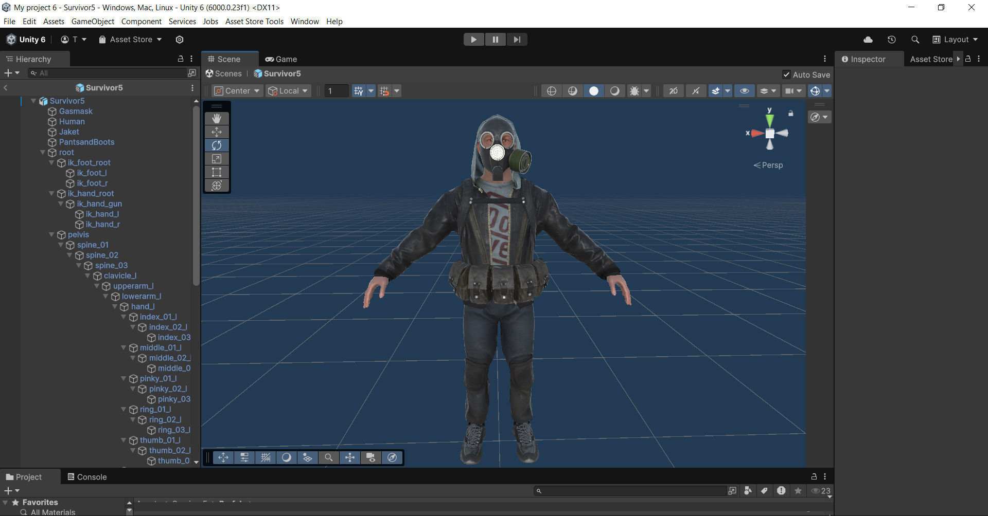 Post apocalyptic survivor 5 Game ready low poly character Low-poly 3D model_34
