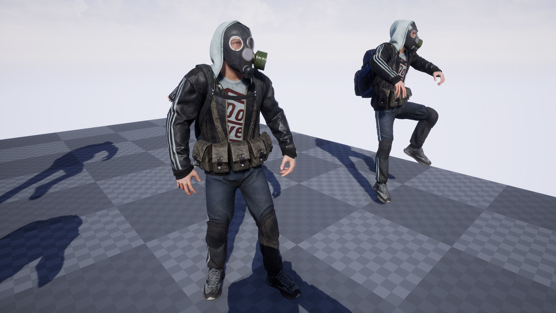 Post apocalyptic survivor 5 Game ready low poly character Low-poly 3D model_14