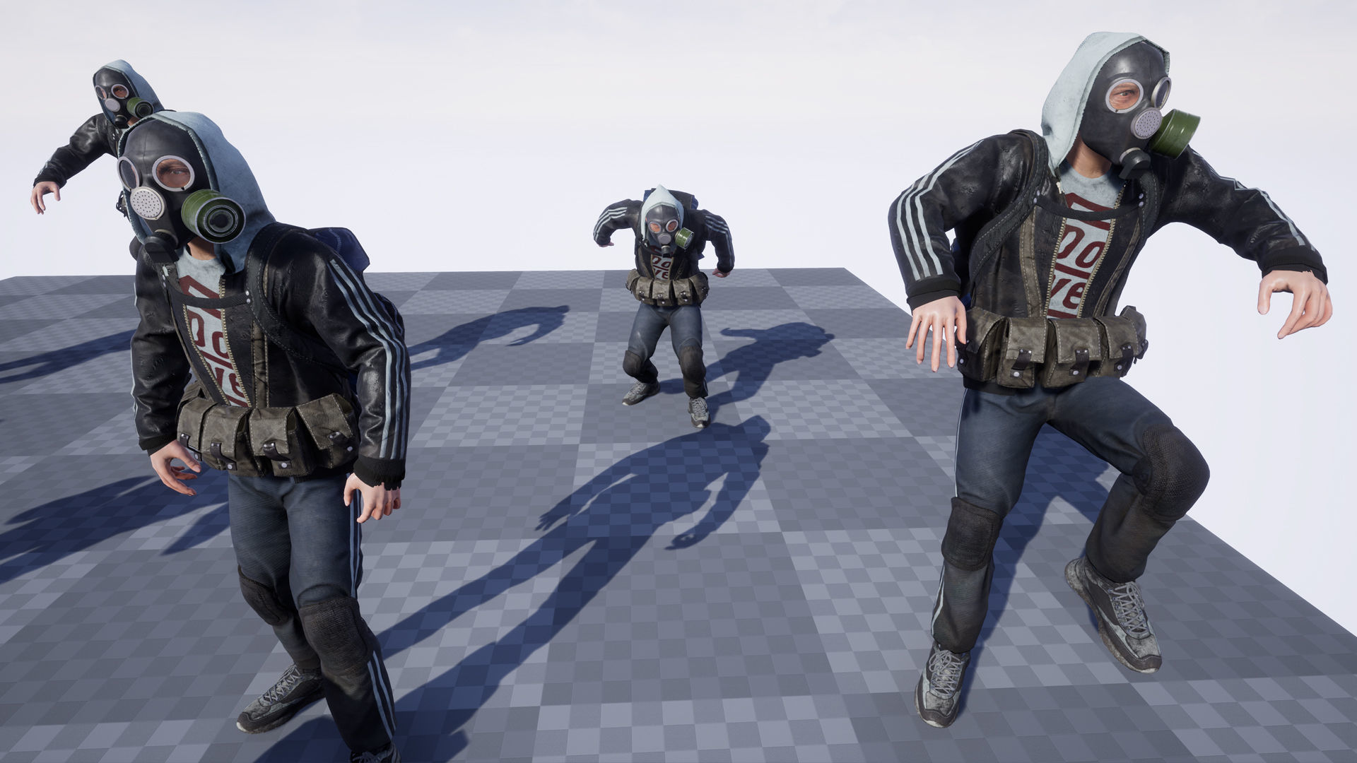 Post apocalyptic survivor 5 Game ready low poly character Low-poly 3D model_15