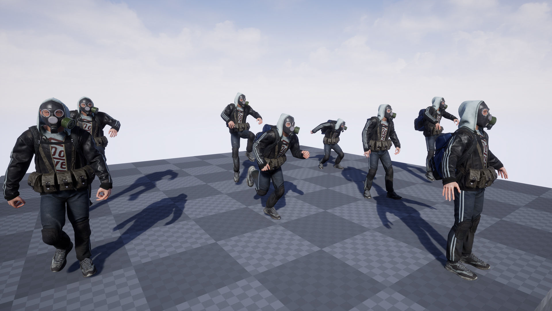 Post apocalyptic survivor 5 Game ready low poly character Low-poly 3D model_24